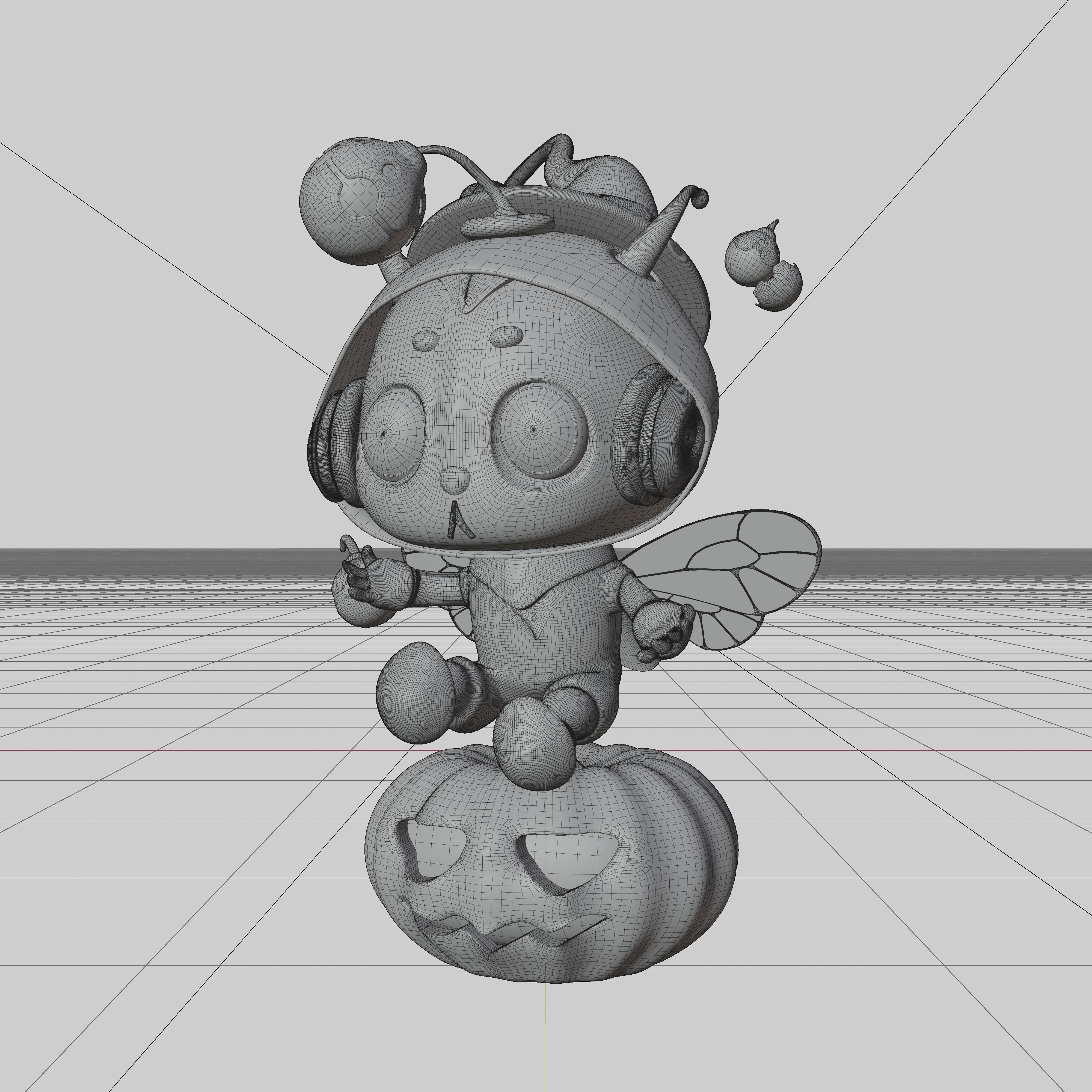 Art Toy Animal Alphabet Set 1 A-H Halloween Character3D Low-poly 3D print model_22