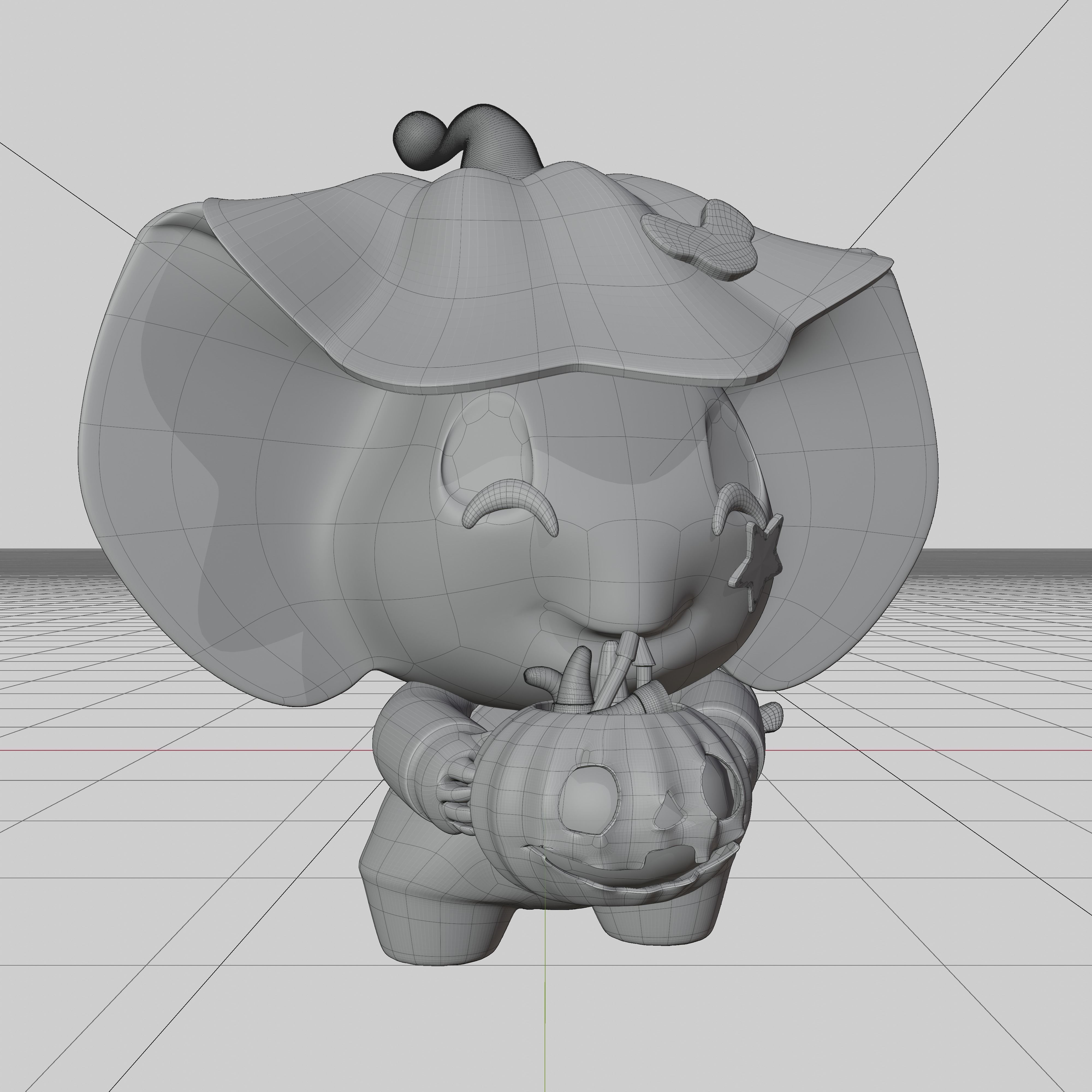 Art Toy Animal Alphabet Set 1 A-H Halloween Character3D Low-poly 3D print model_21