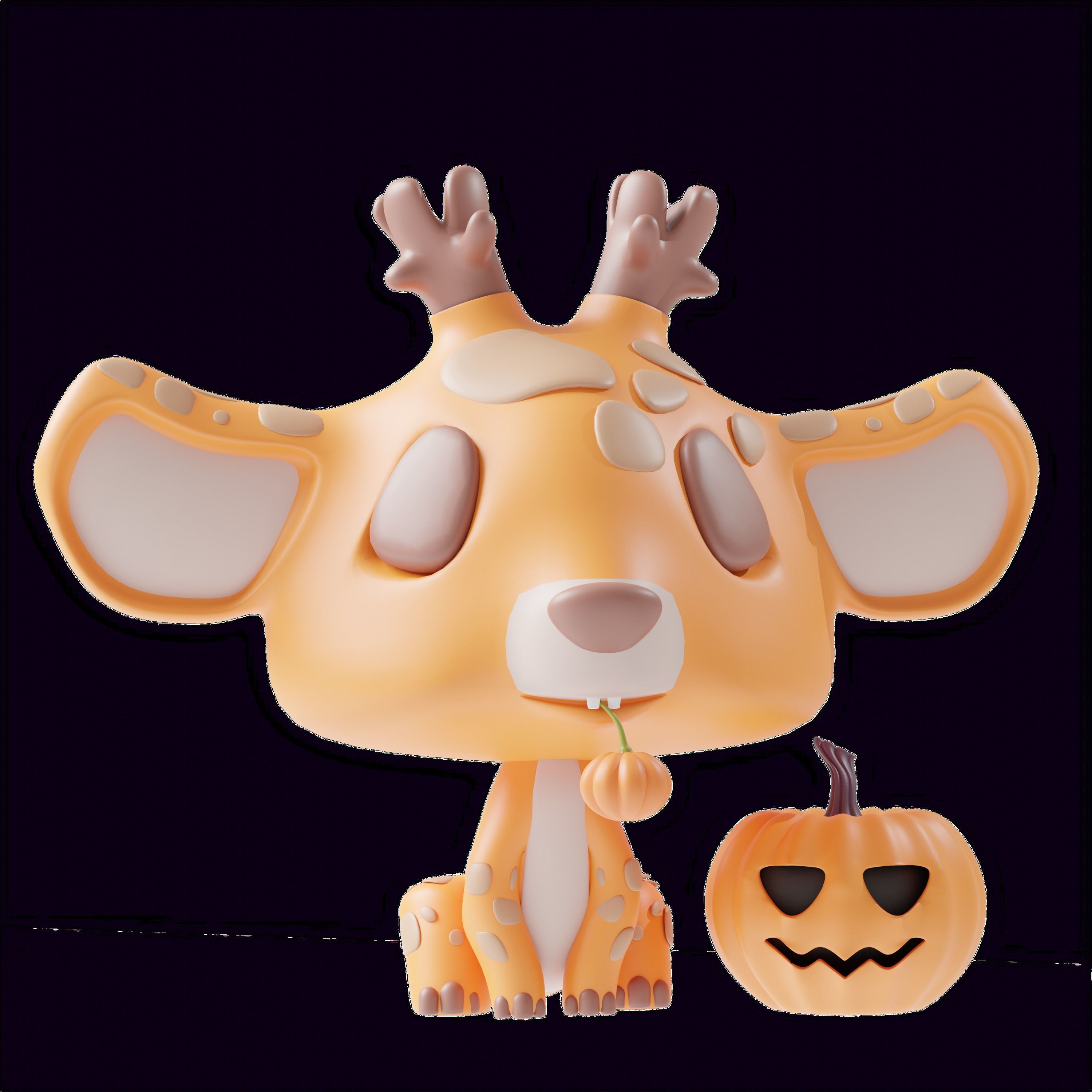 Art Toy Animal Alphabet Set 1 A-H Halloween Character3D Low-poly 3D print model_11