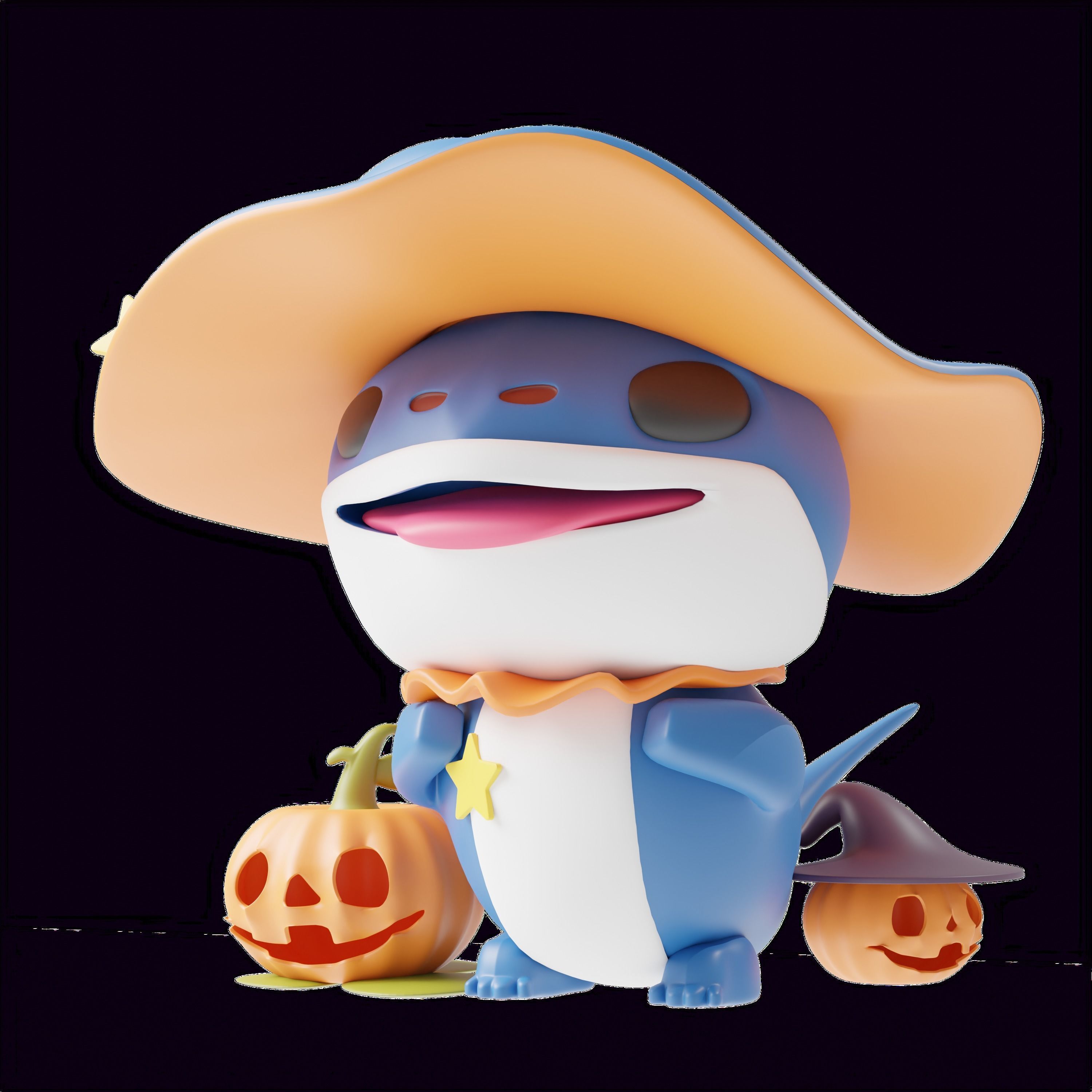 Art Toy Animal Alphabet Set 1 A-H Halloween Character3D Low-poly 3D print model_12