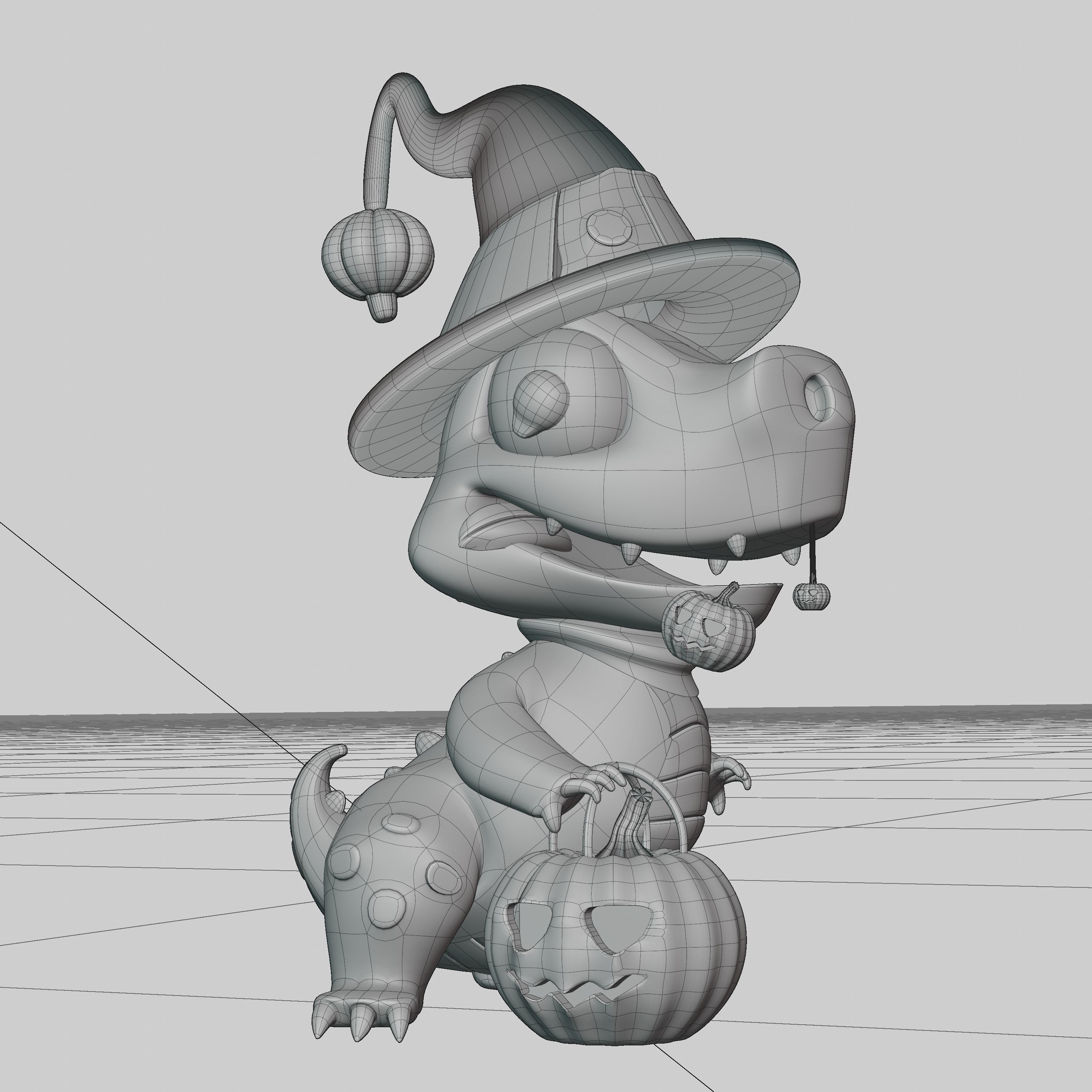 Art Toy Animal Alphabet Set 1 A-H Halloween Character3D Low-poly 3D print model_15