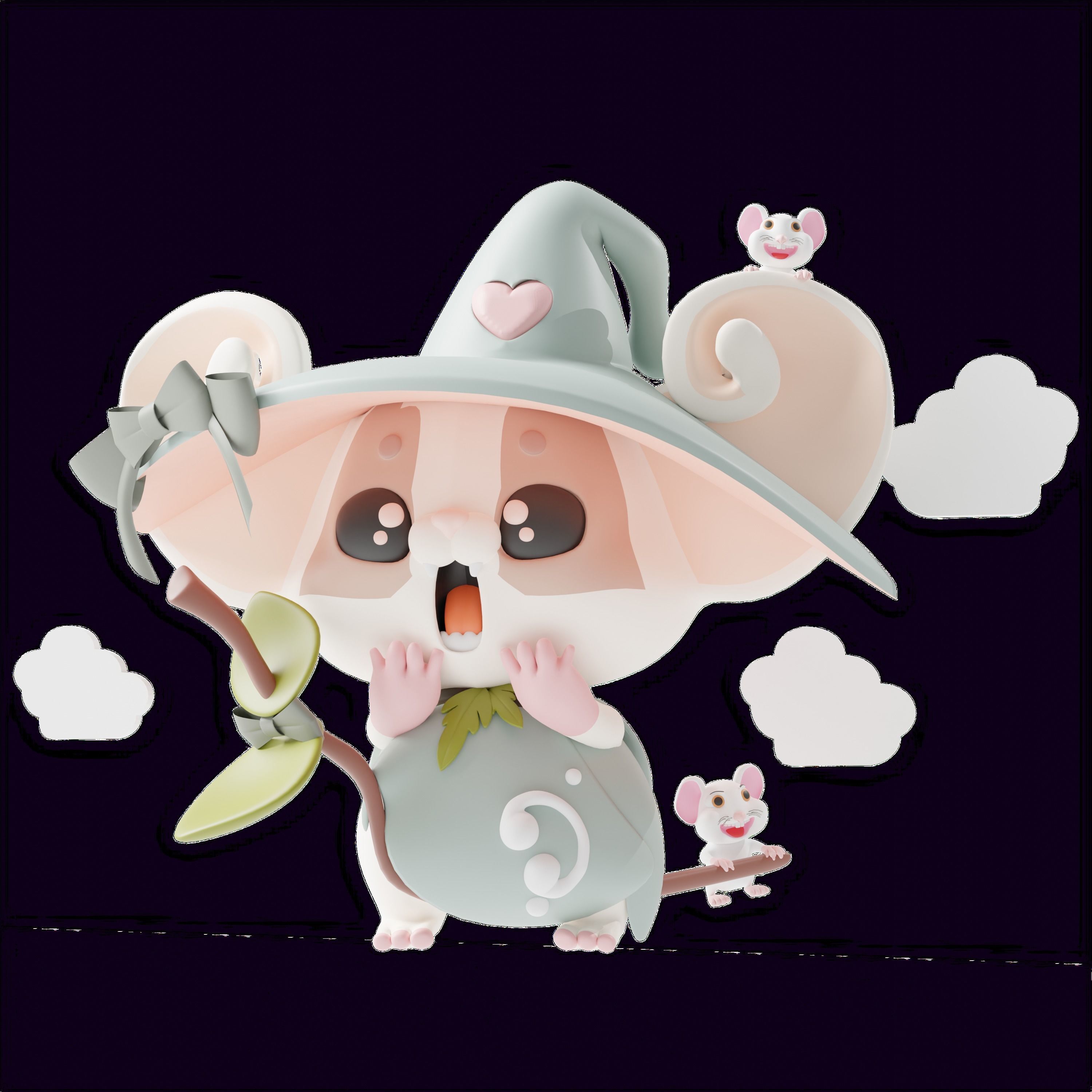 Art Toy Animal Set 2 I-P Halloween Character 3D model Low-poly 3D print model_3