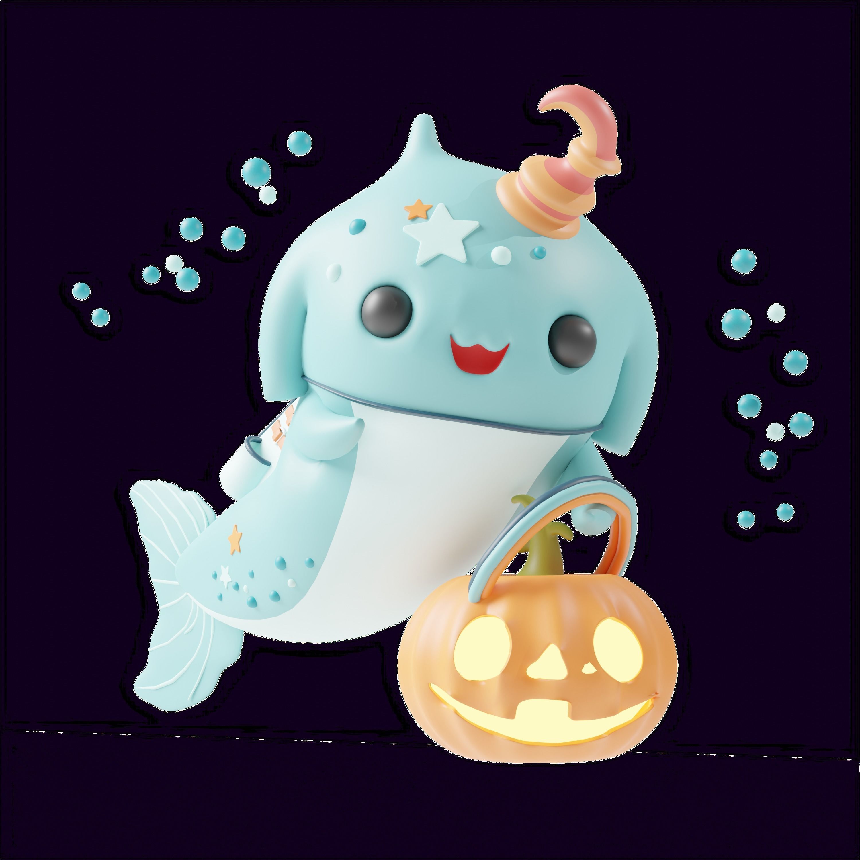 Art Toy Animal Set 2 I-P Halloween Character 3D model Low-poly 3D print model_7