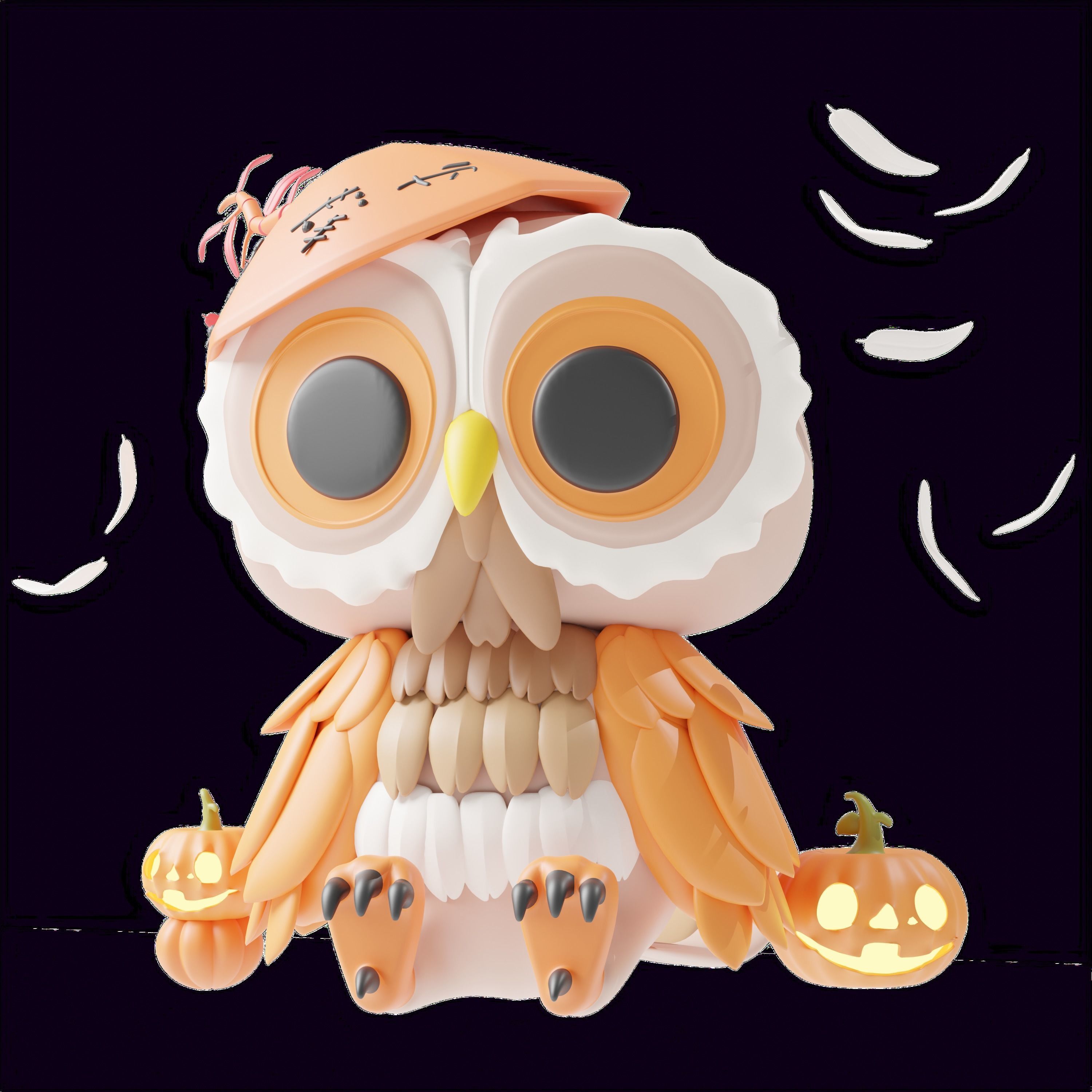 Art Toy Animal Set 2 I-P Halloween Character 3D model Low-poly 3D print model_8