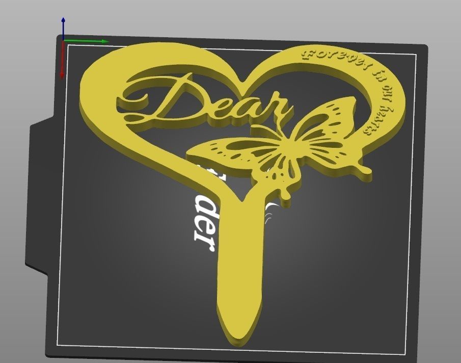 Memorial Garden Stake  forever in our  hearts multi 3D print model_5