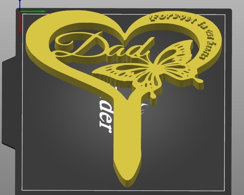 Memorial Garden Stake  forever in our  hearts multi 3D print model_4