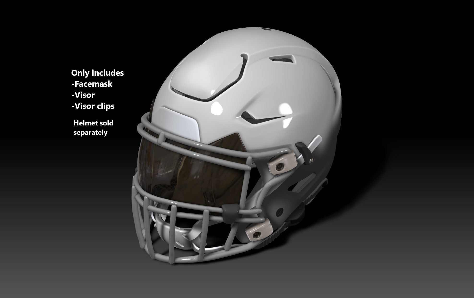 SHOC Visor and Facemask III for NFL Riddell SPEEDFLEX Helmet  3D print model_4