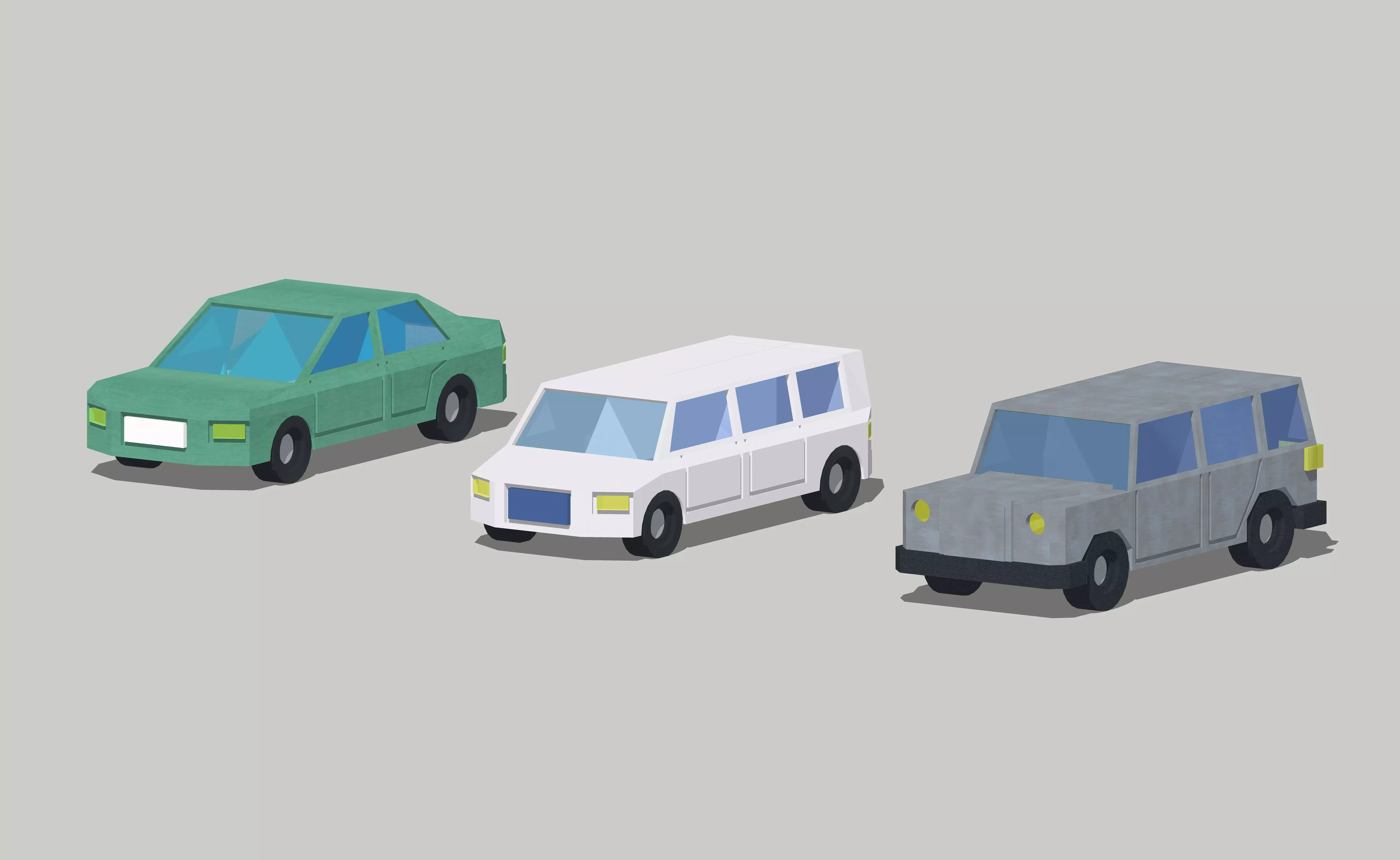City Usual Vehicles Cars SUV by Outland Models Low-poly 3D model_0