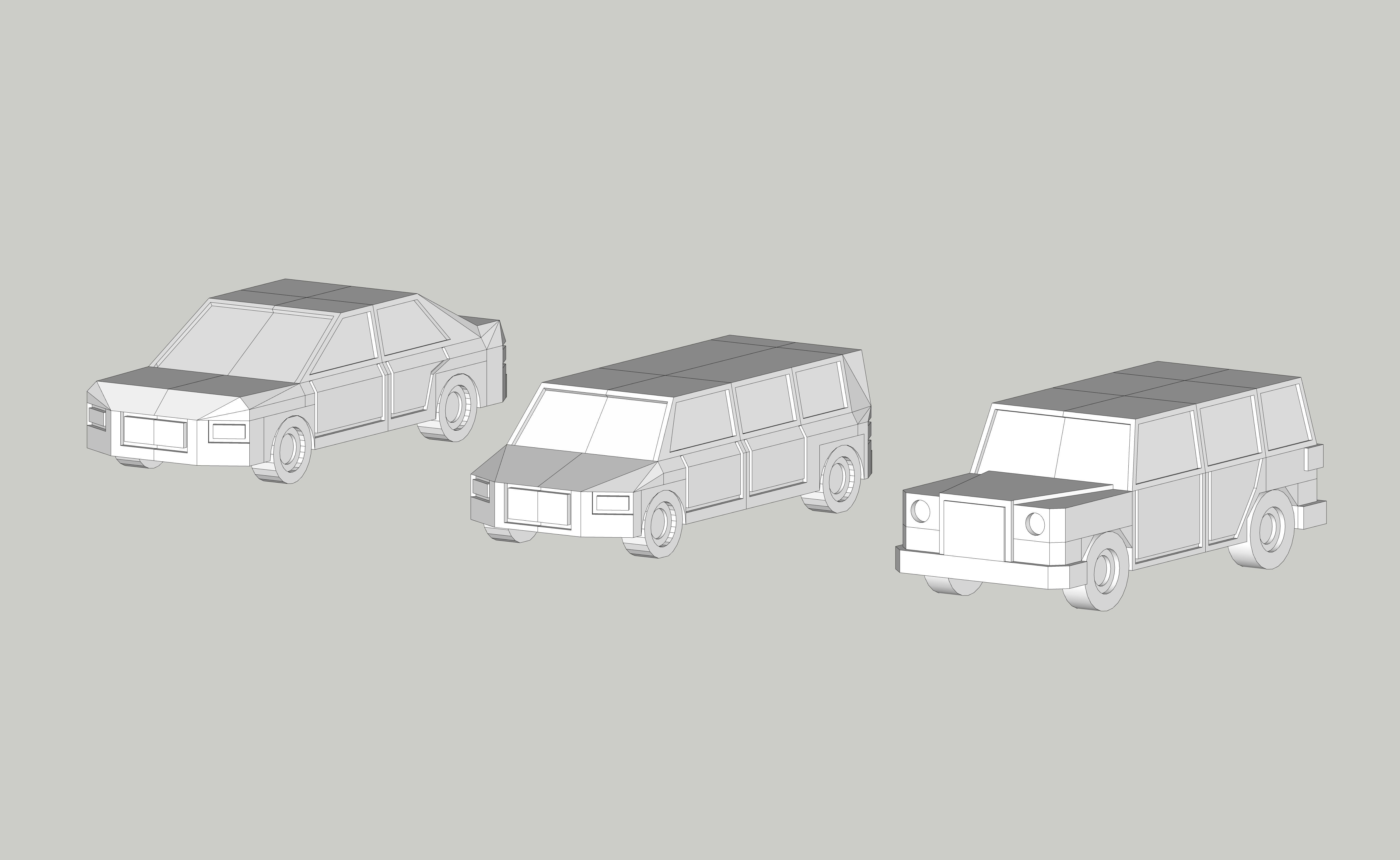 City Usual Vehicles Cars SUV by Outland Models Low-poly 3D model_1