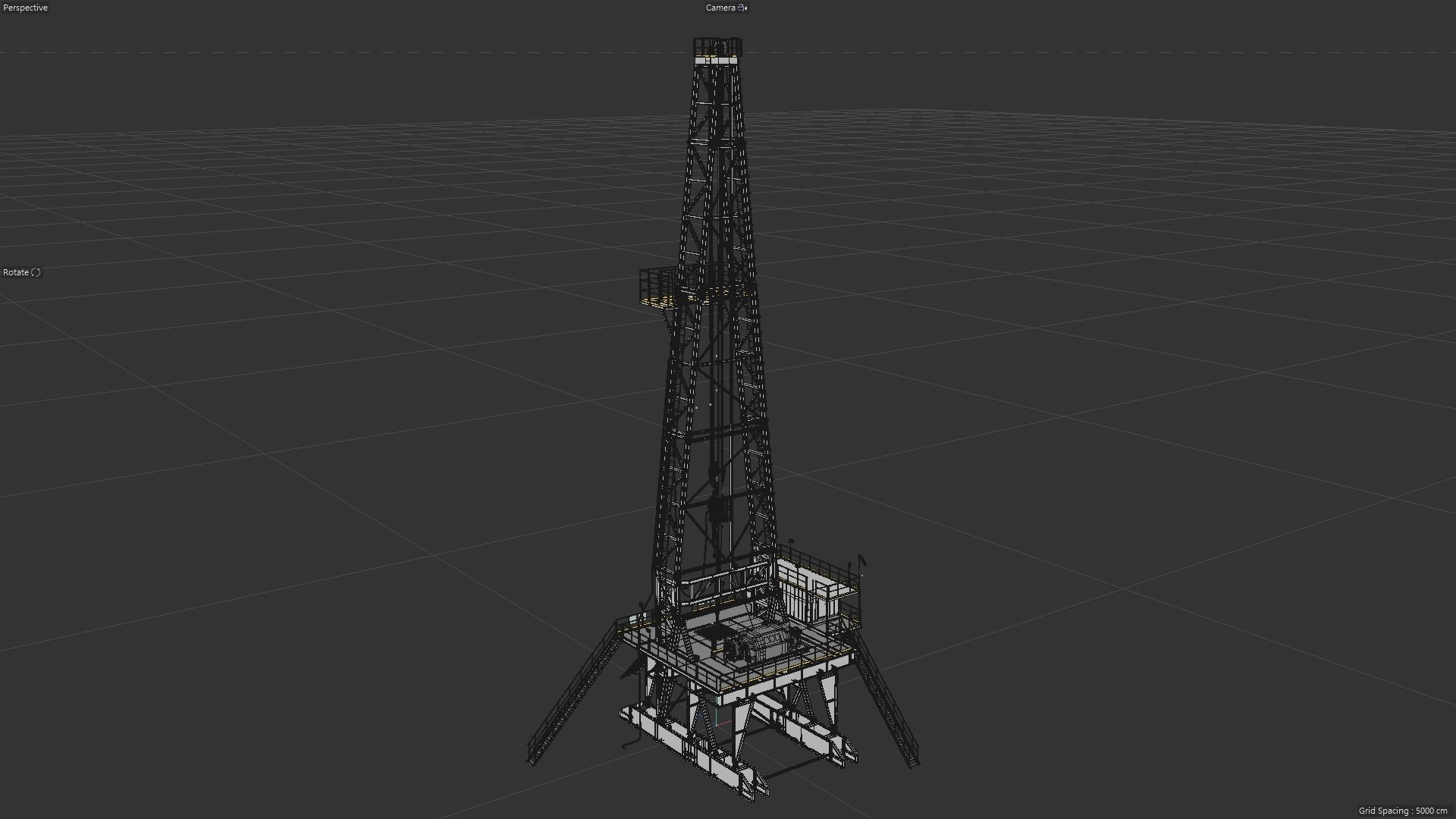 Drilling platform Low-poly 3D model_17
