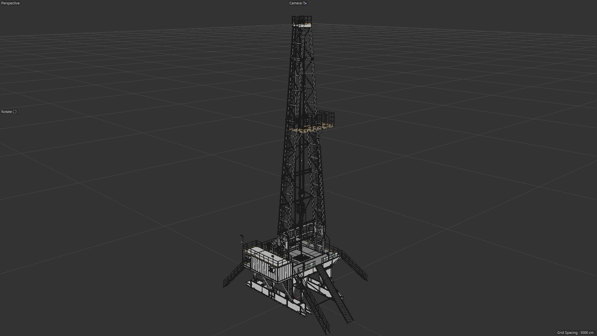 Drilling platform Low-poly 3D model_15