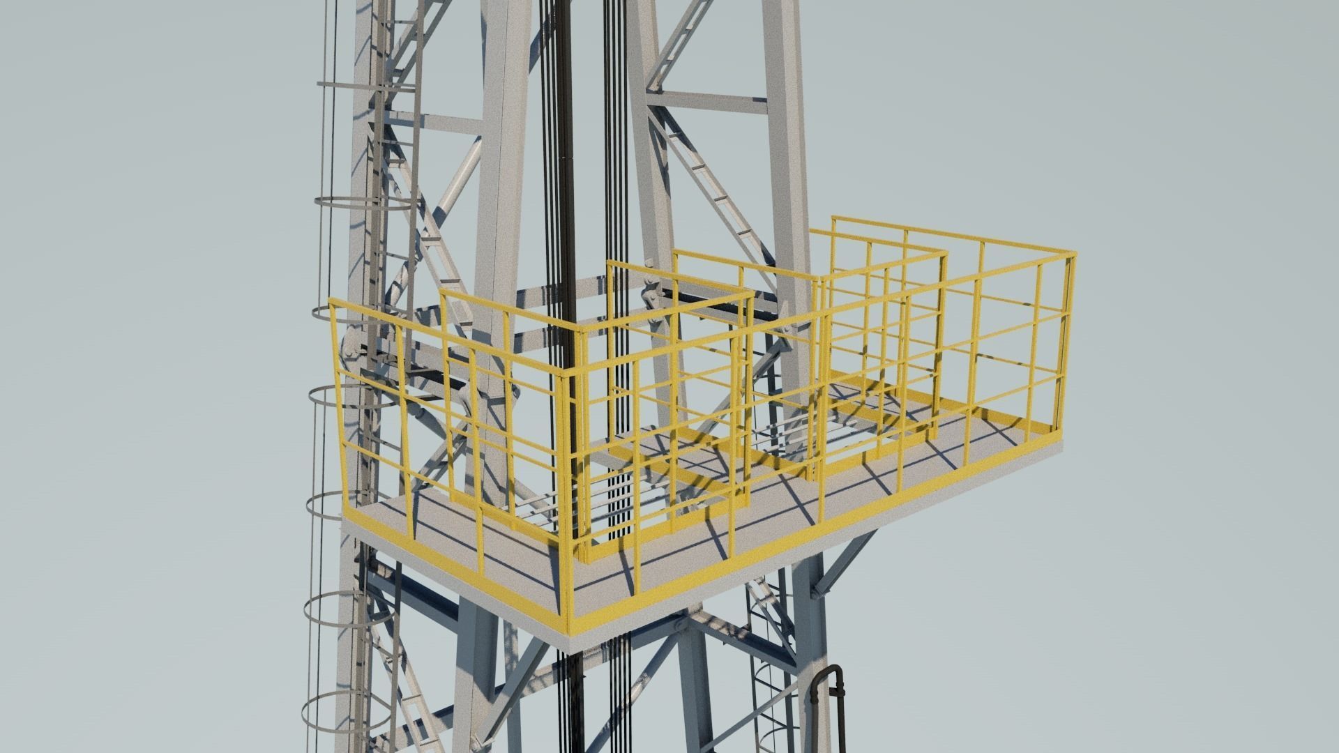 Drilling platform Low-poly 3D model_7