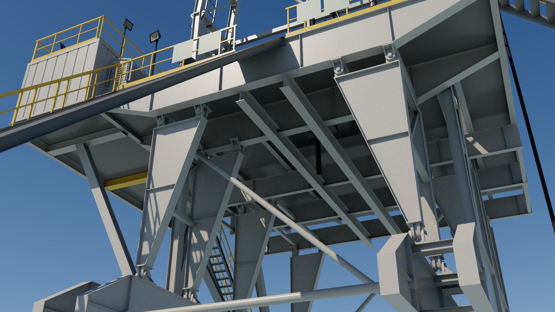 Drilling platform Low-poly 3D model_12
