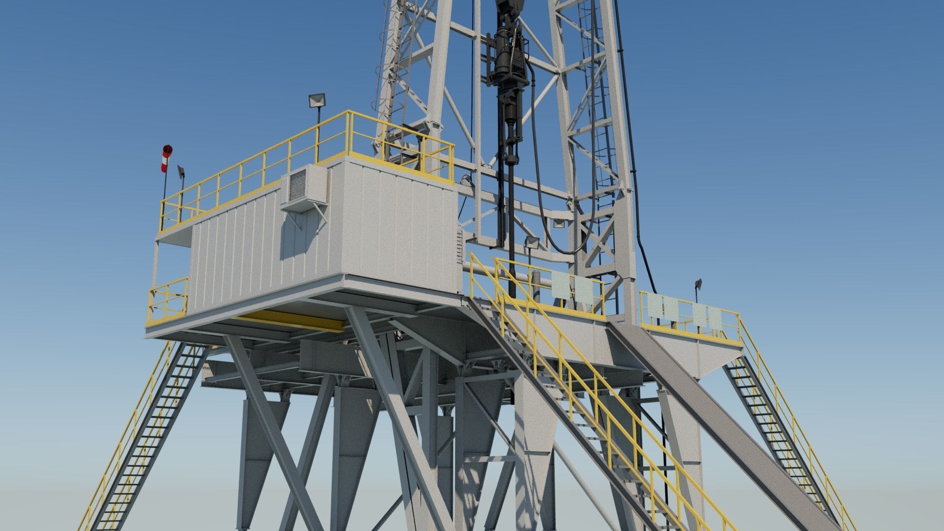 Drilling platform Low-poly 3D model_11