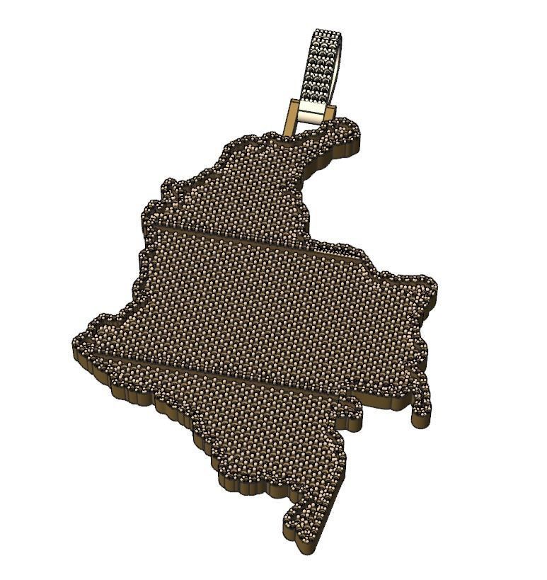 Colombia Map Pendant  3D print model_4