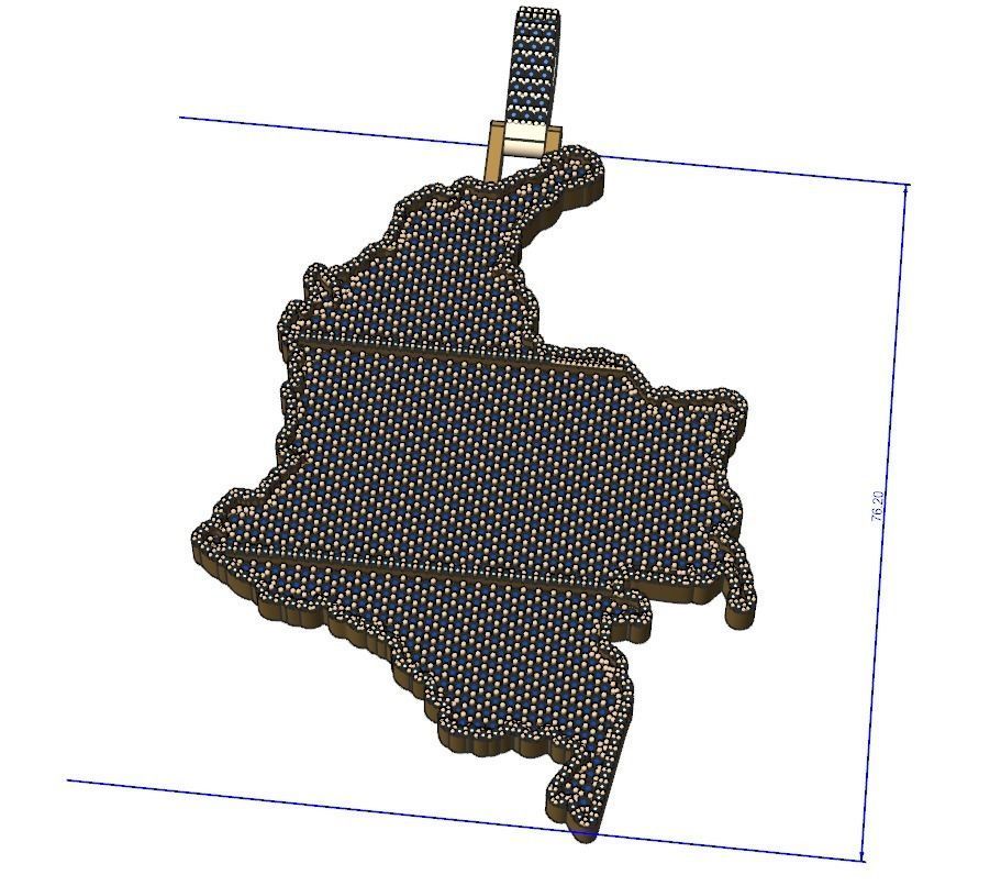 Colombia Map Pendant  3D print model_6