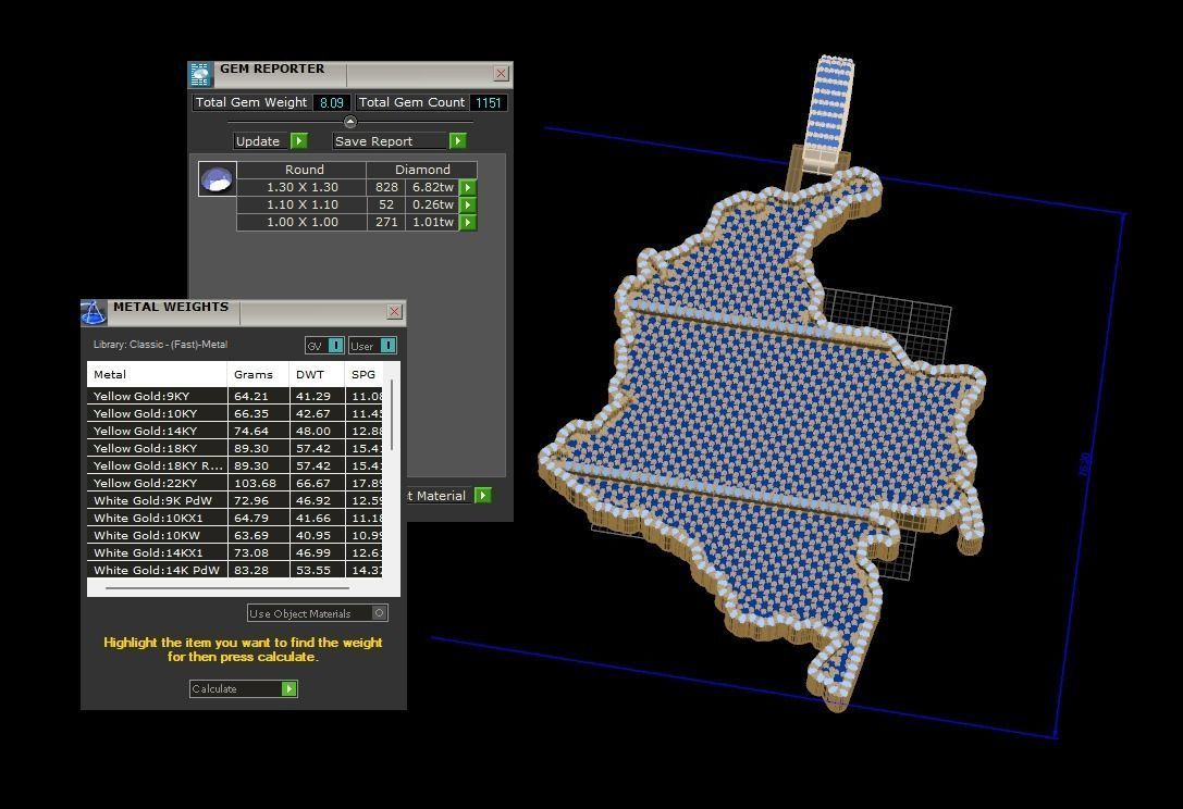 Colombia Map Pendant  3D print model_3