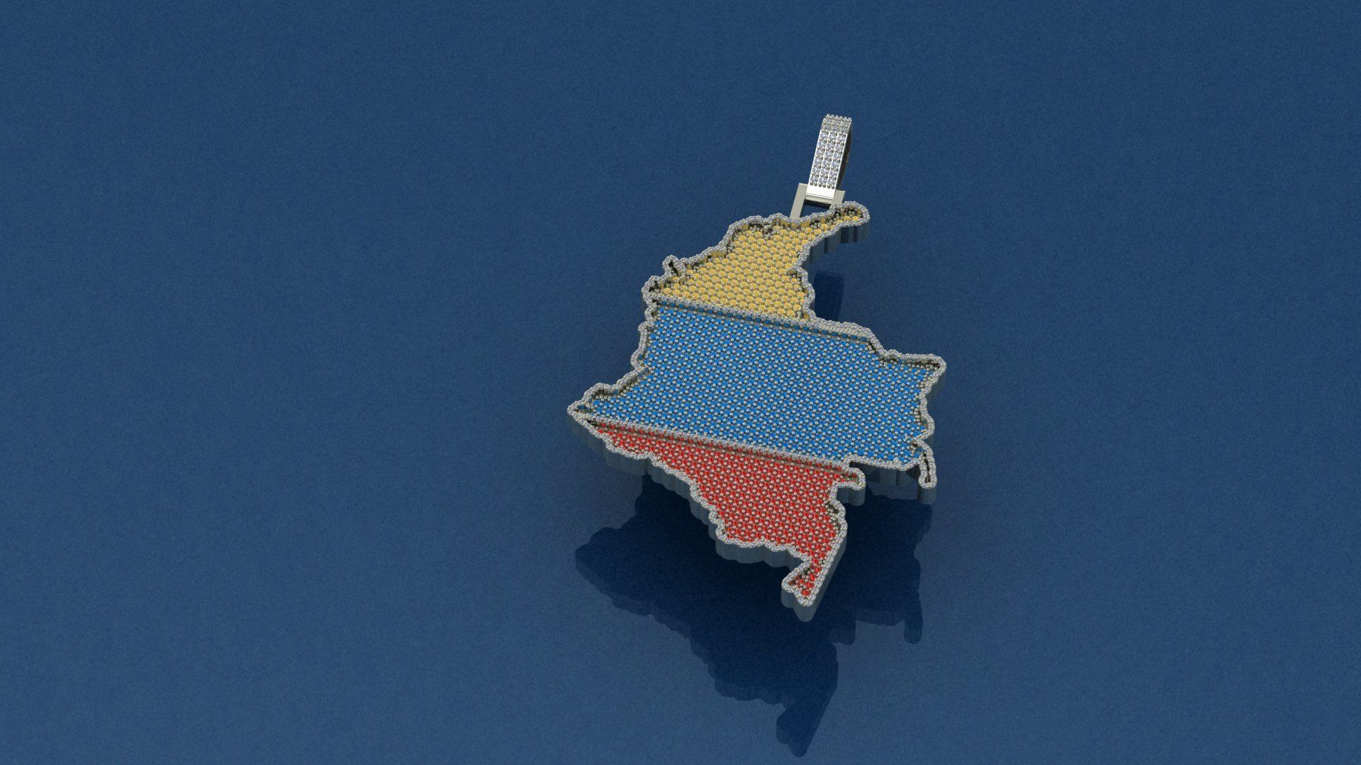 Colombia Map Pendant  3D print model_1