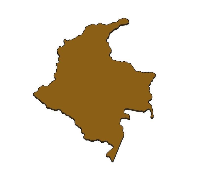 Colombia Map Pendant  3D print model_5