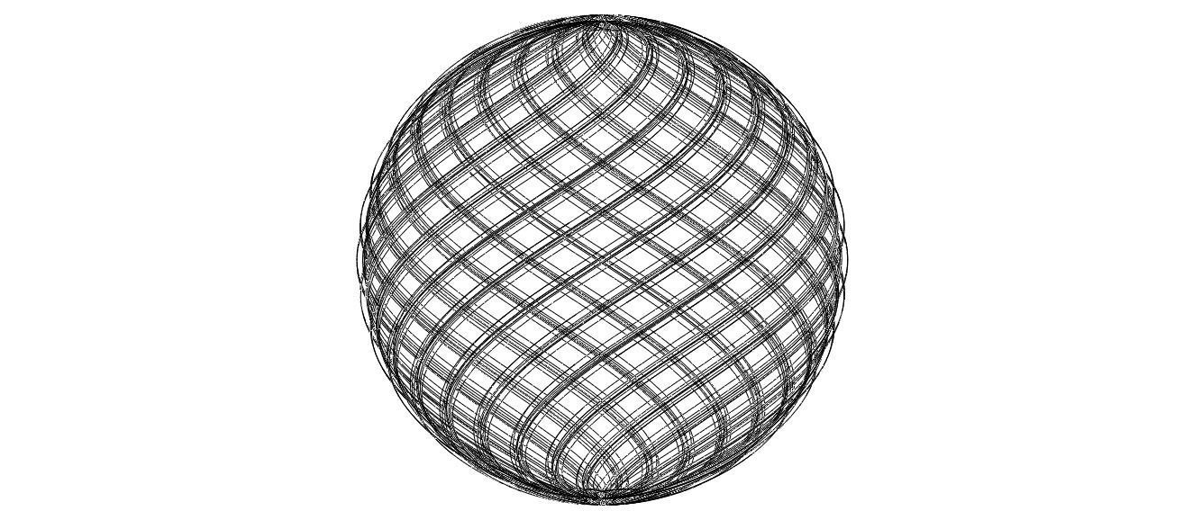 Wireframe Shape Geometric Twisted Sphere 3D print model_40