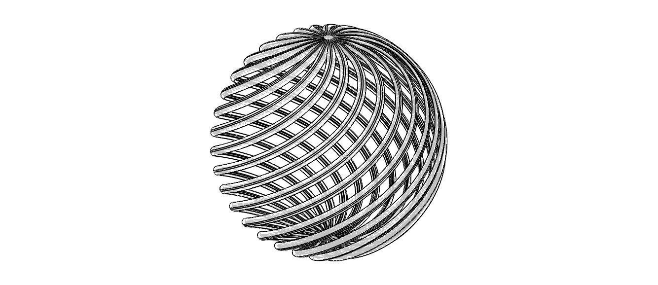 Wireframe Shape Geometric Twisted Sphere 3D print model_11