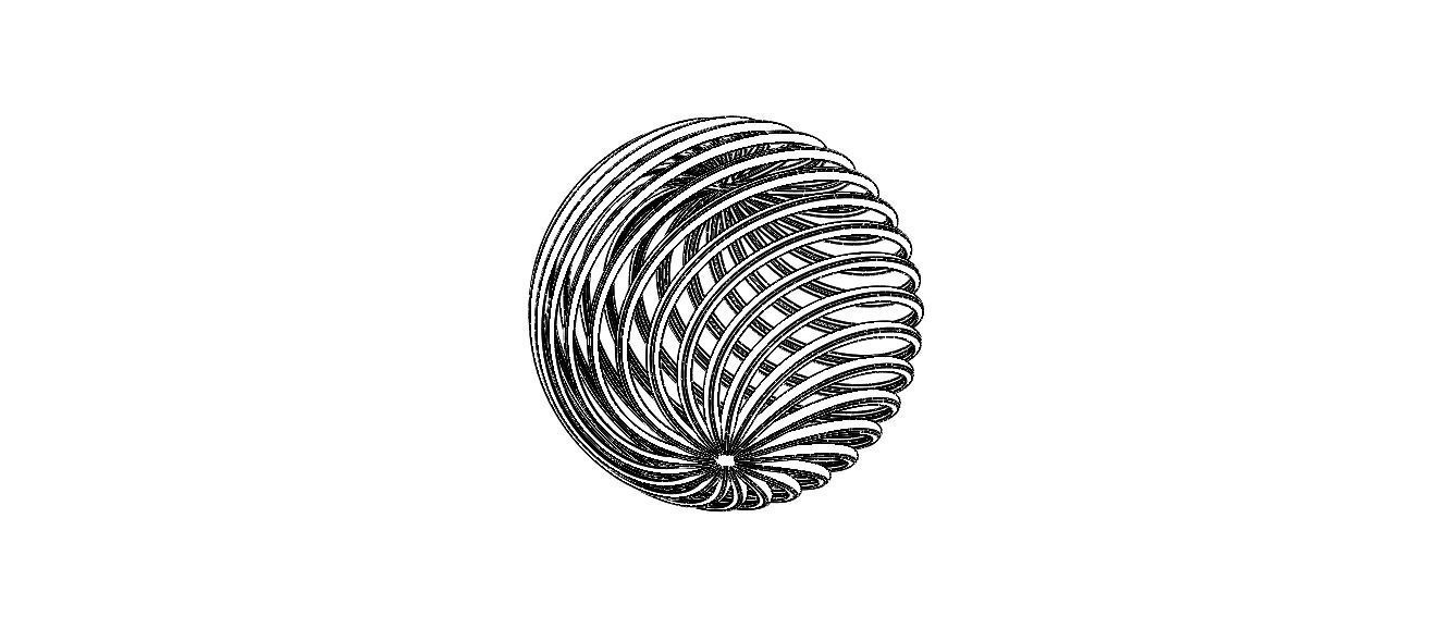 Wireframe Shape Geometric Twisted Sphere 3D print model_26