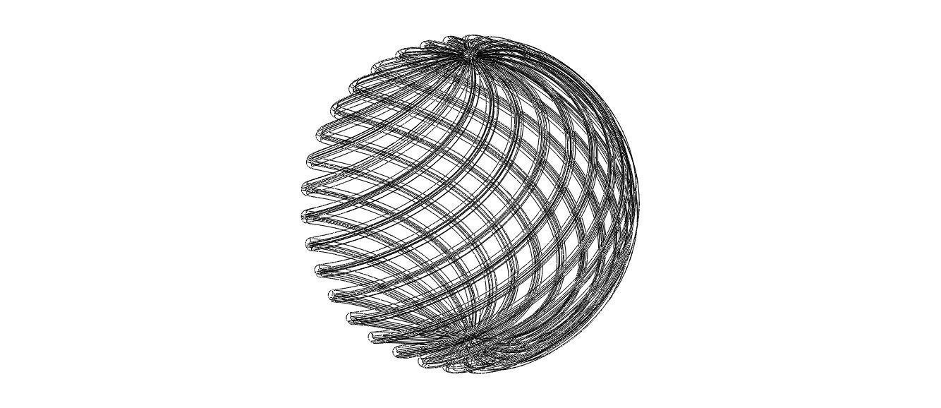 Wireframe Shape Geometric Twisted Sphere 3D print model_12