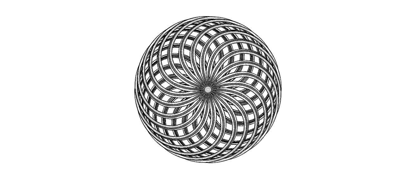 Wireframe Shape Geometric Twisted Sphere 3D print model_31