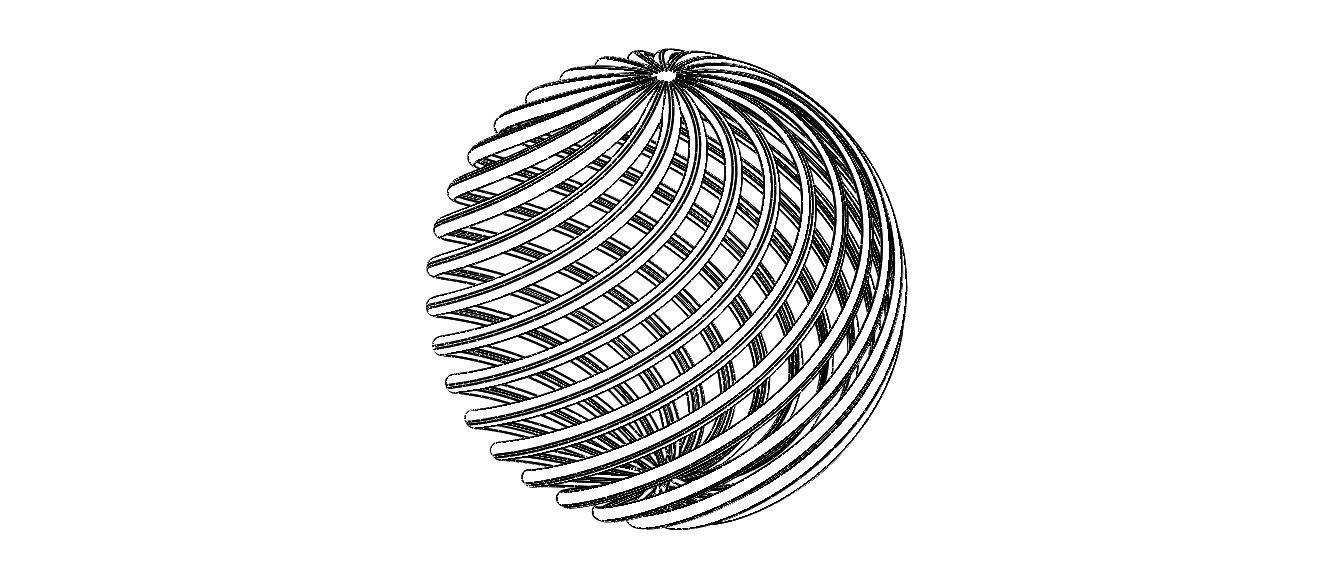 Wireframe Shape Geometric Twisted Sphere 3D print model_10