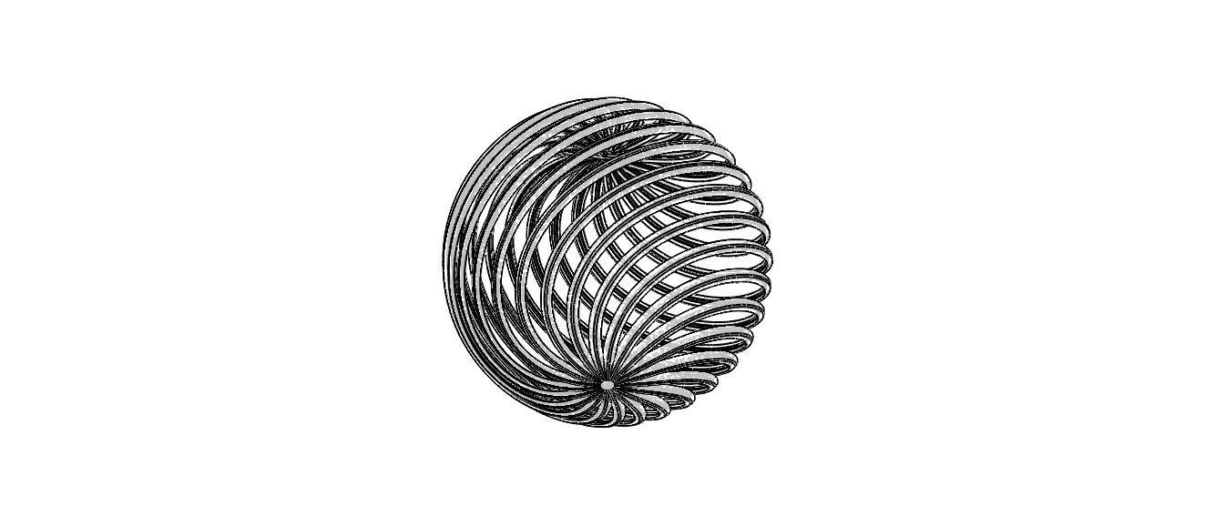 Wireframe Shape Geometric Twisted Sphere 3D print model_27