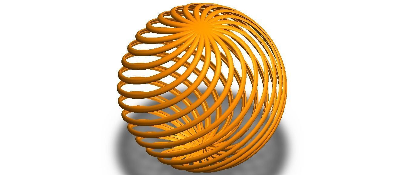 Wireframe Shape Geometric Twisted Sphere 3D print model_21