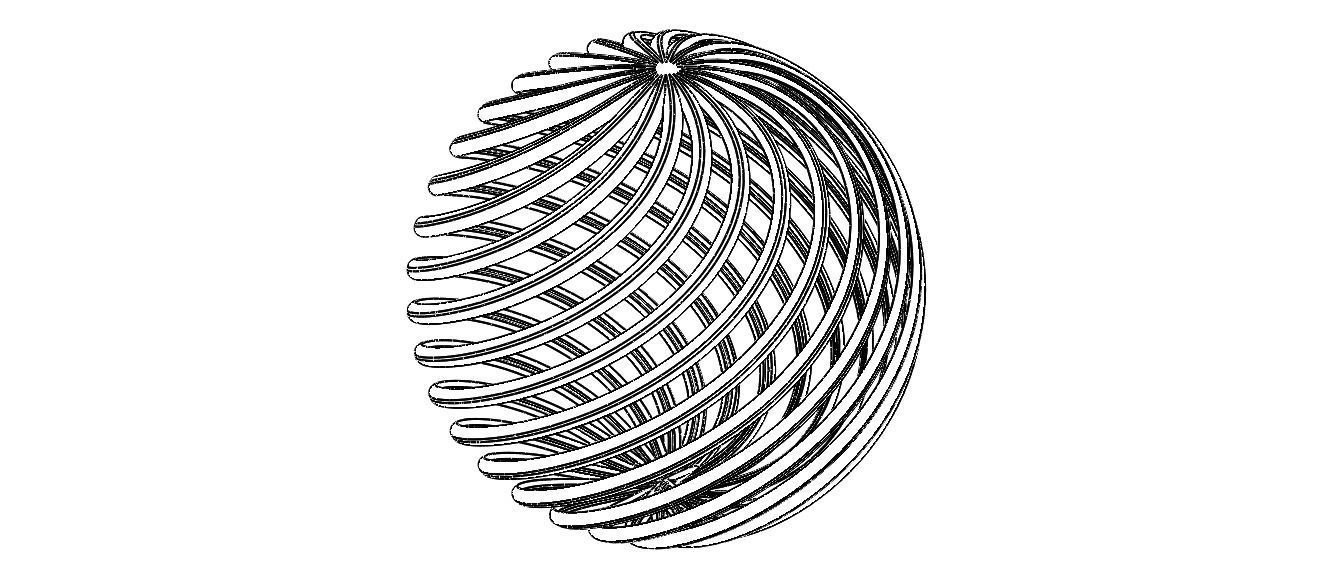 Wireframe Shape Geometric Twisted Sphere 3D print model_6