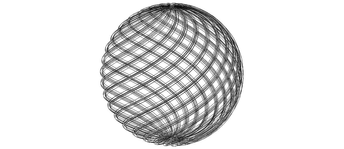 Wireframe Shape Geometric Twisted Sphere 3D print model_4