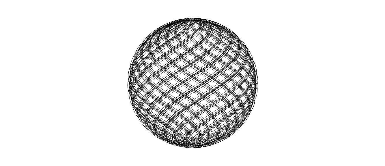 Wireframe Shape Geometric Twisted Sphere 3D print model_36
