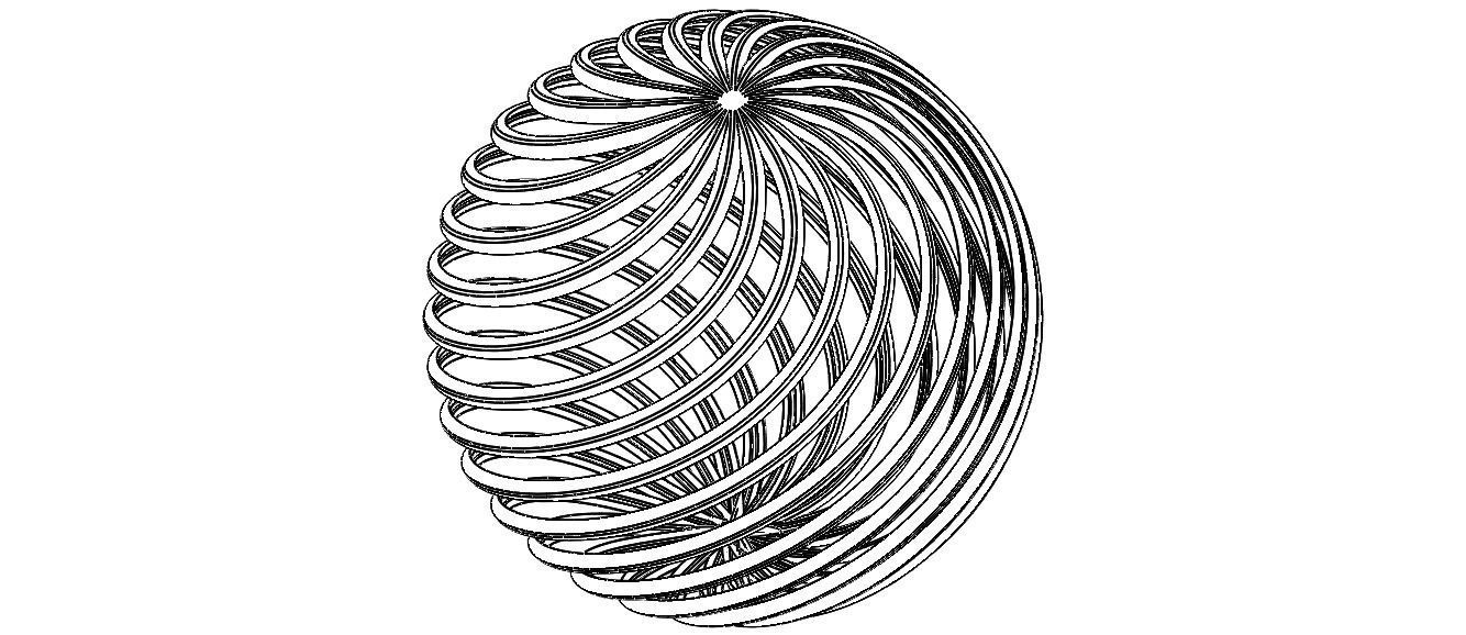 Wireframe Shape Geometric Twisted Sphere 3D print model_18