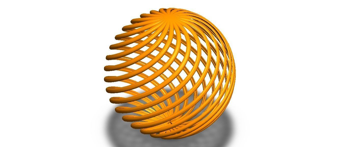 Wireframe Shape Geometric Twisted Sphere 3D print model_9