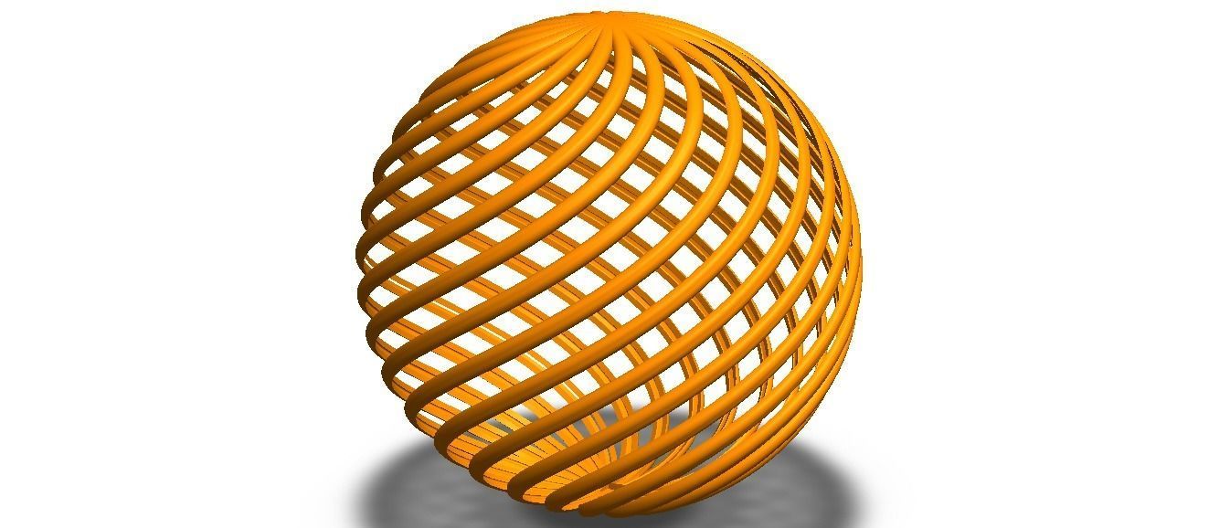Wireframe Shape Geometric Twisted Sphere 3D print model_5