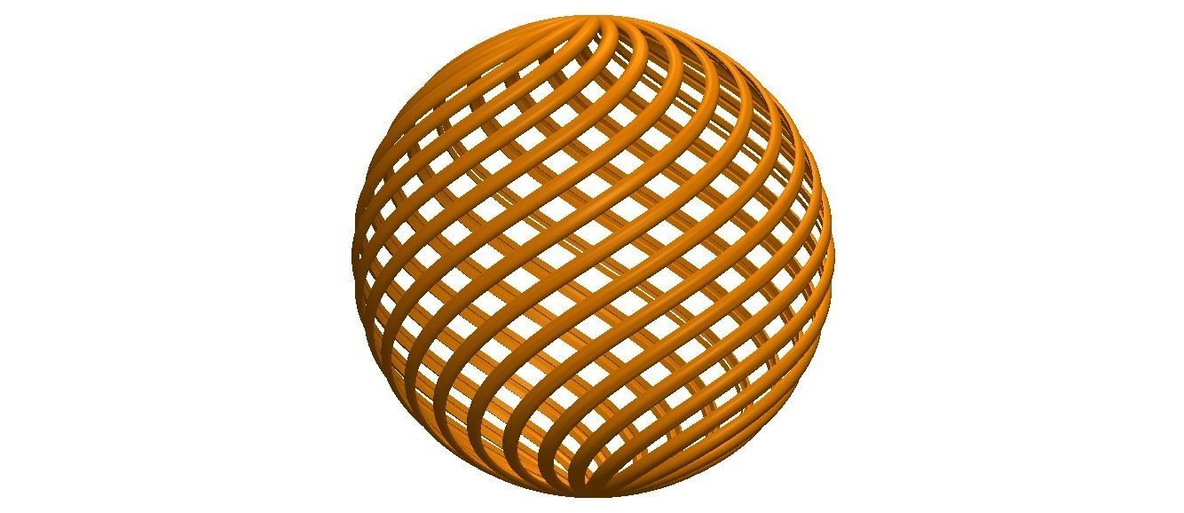 Wireframe Shape Geometric Twisted Sphere 3D print model_41