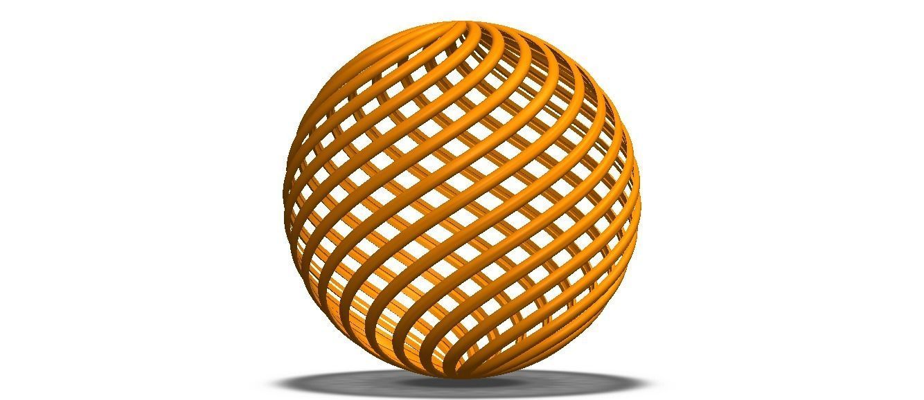 Wireframe Shape Geometric Twisted Sphere 3D print model_25