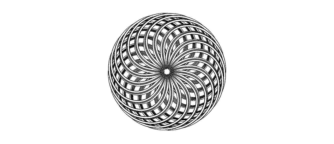 Wireframe Shape Geometric Twisted Sphere 3D print model_30
