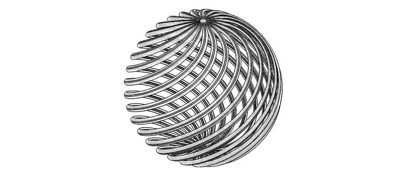 Wireframe Shape Geometric Twisted Sphere 3D print model_7