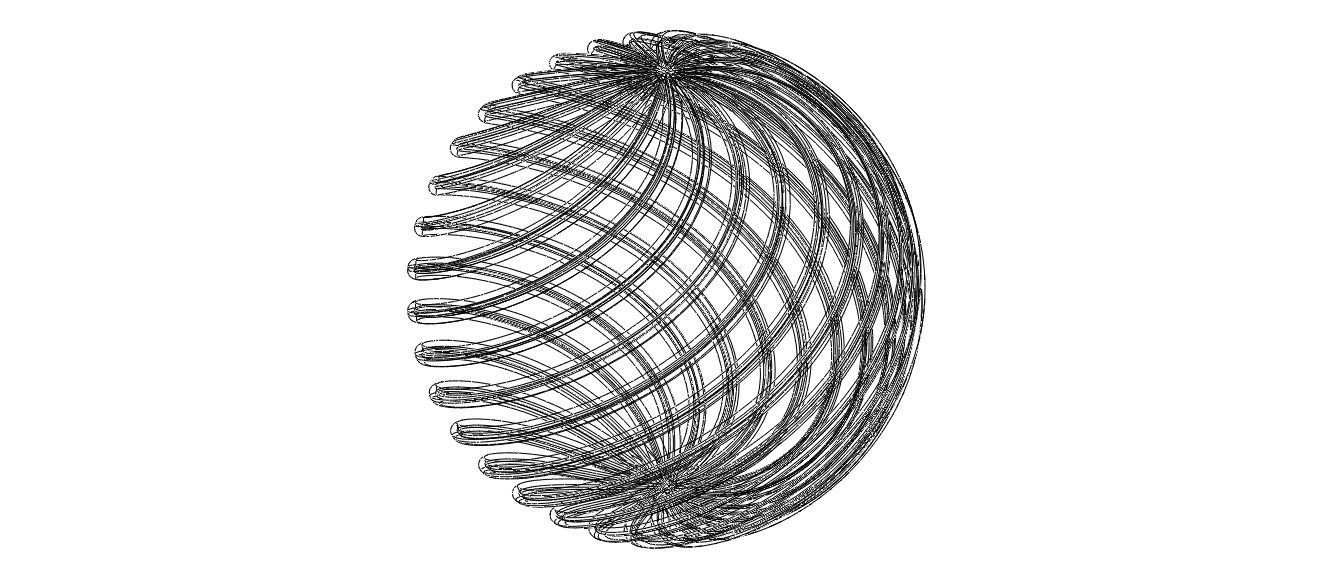 Wireframe Shape Geometric Twisted Sphere 3D print model_8