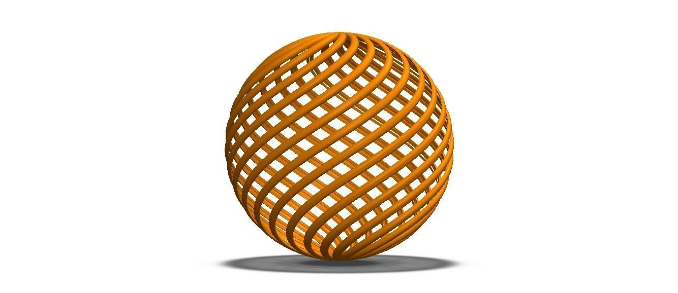 Wireframe Shape Geometric Twisted Sphere 3D print model_37