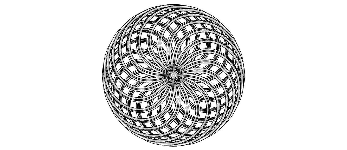Wireframe Shape Geometric Twisted Sphere 3D print model_15