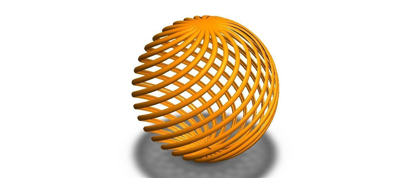 Wireframe Shape Geometric Twisted Sphere 3D print model_13