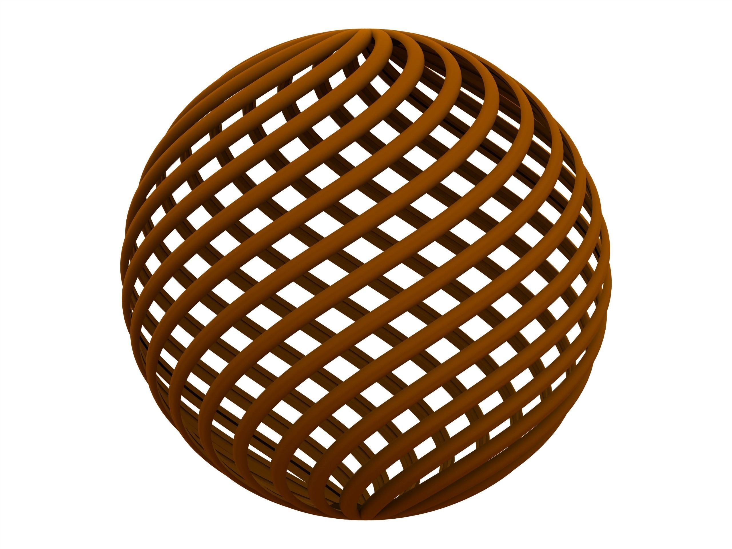 Wireframe Shape Geometric Twisted Sphere 3D print model_1