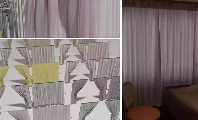Multi-Colored Curtains Pack 3D model