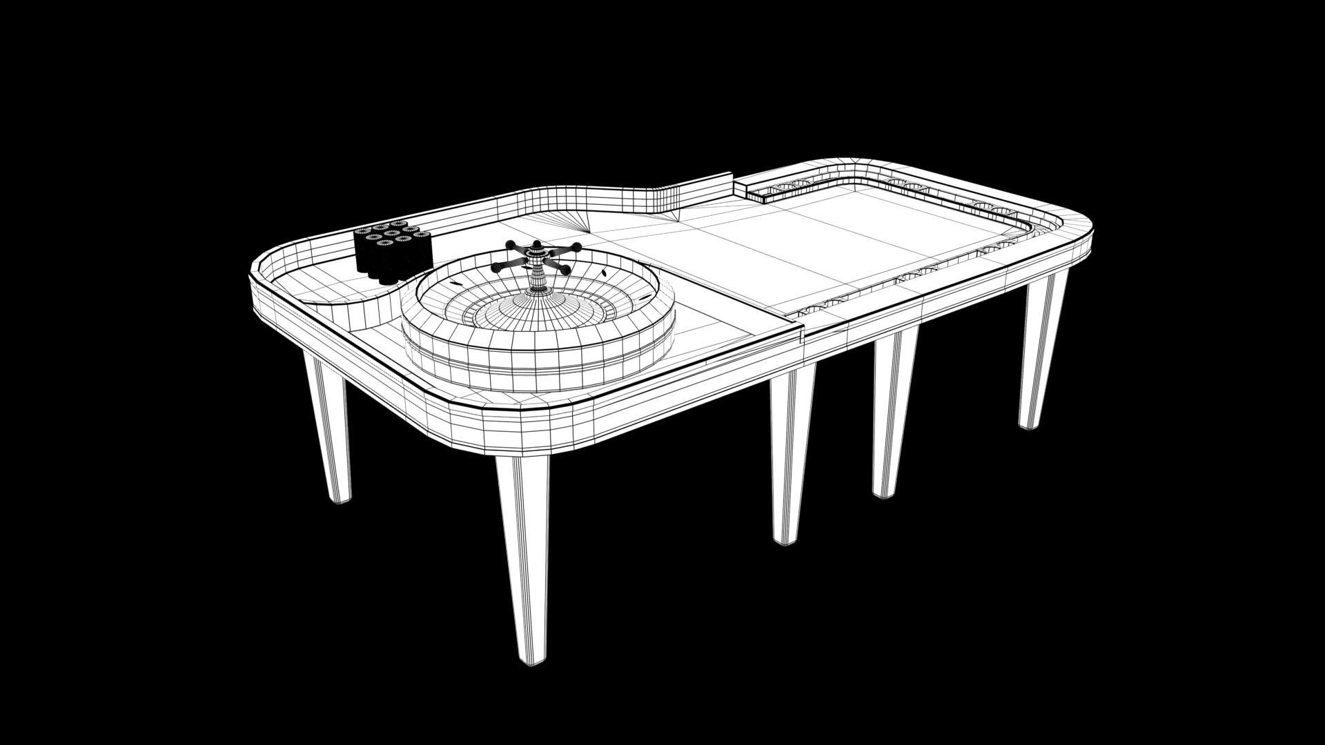 Casino table 3D model_10