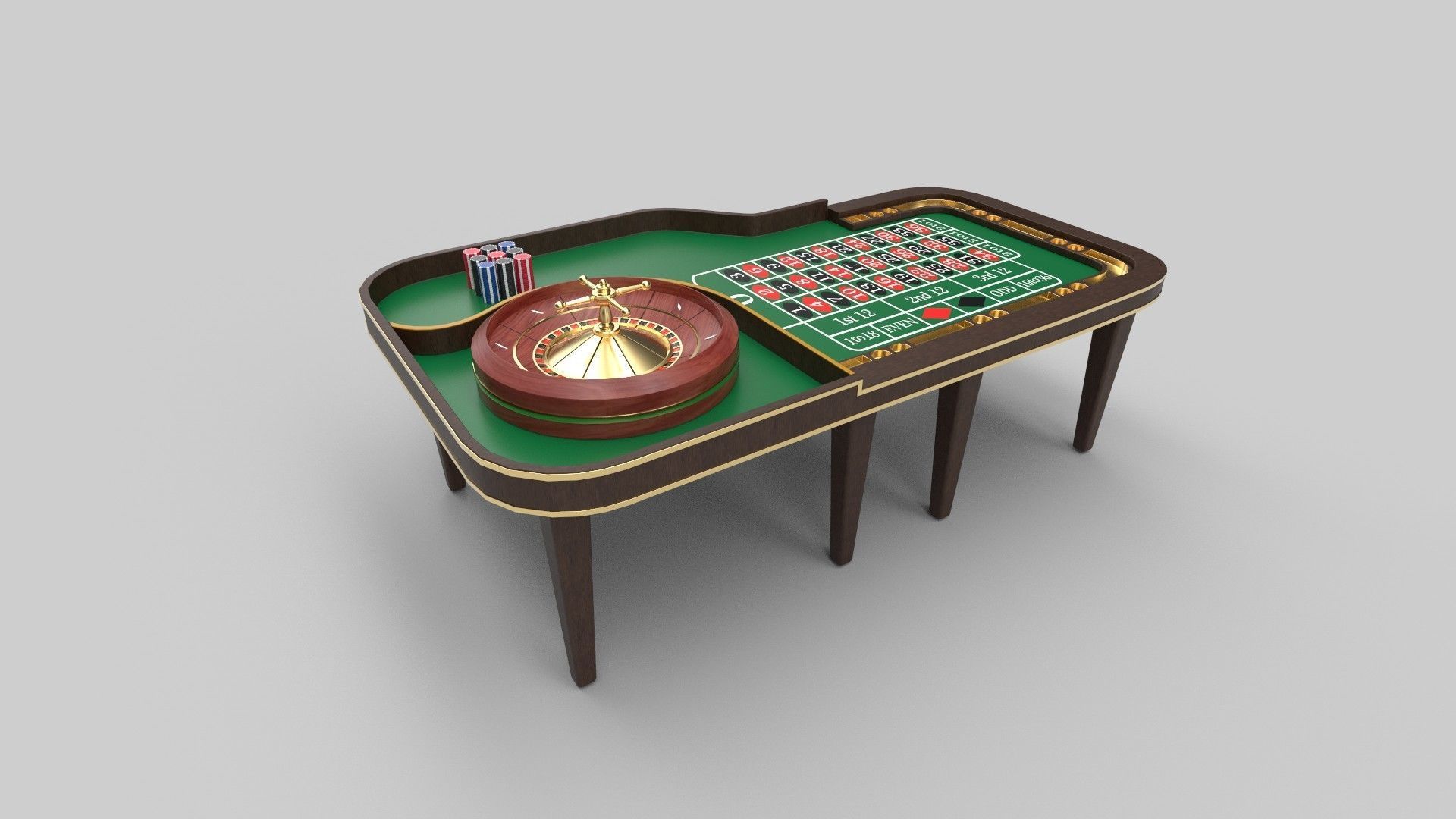 Casino table 3D model_2