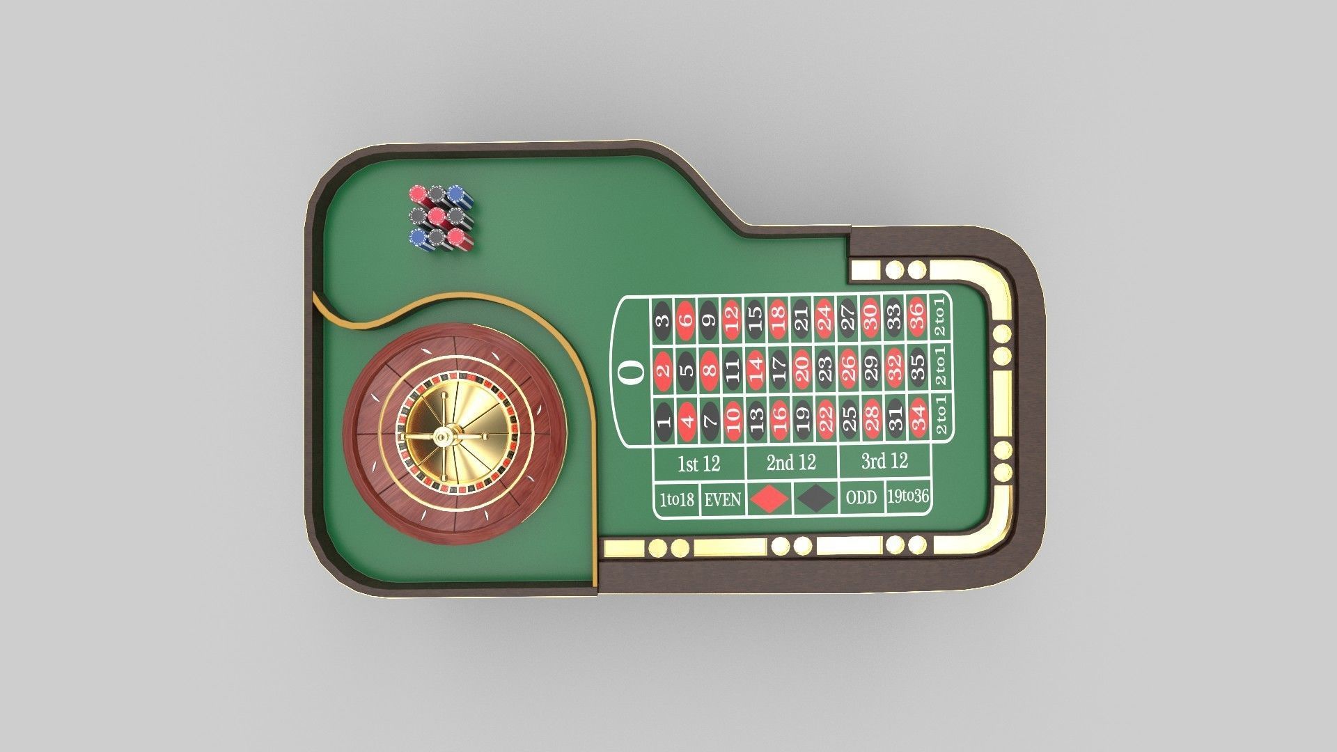 Casino table 3D model_3